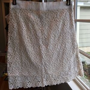 Eyelet cream colored Ivory Skirt